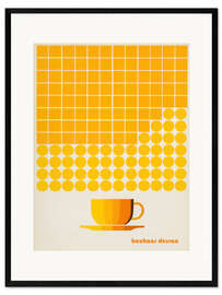 Gerahmter Kunstdruck Gelbe Bauhaus Kaffeetasse