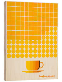 Holzbild Gelbe Bauhaus Kaffeetasse