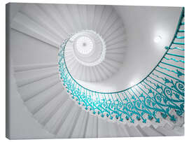 Leinwandbild Blaugrüne Treppensymphonie - Assaf Frank