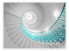 Wandbild Blaugrüne Treppensymphonie - Assaf Frank