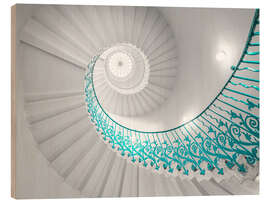 Holzbild Blaugrüne Treppensymphonie - Assaf Frank