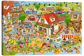 Leinwandbild Camping auf dem Bauernhof