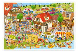 Poster Camping auf dem Bauernhof