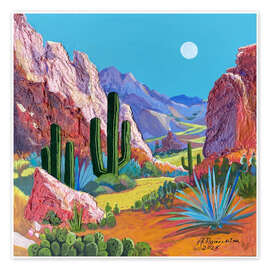 Poster Arizona Kaktusnacht - Anastasia Mamoshina