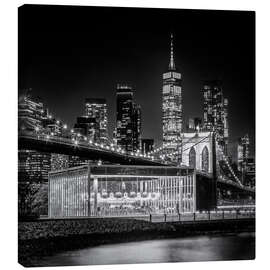 Leinwandbild NYC Impression mit Brooklyn Bridge - Melanie Viola