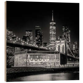 Holzbild NYC Impression mit Brooklyn Bridge - Melanie Viola