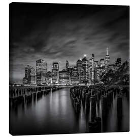 Leinwandbild NYC East River mit Lower Manhattan Skyline - Melanie Viola