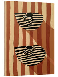 Holzbild Gespräche in Streifen