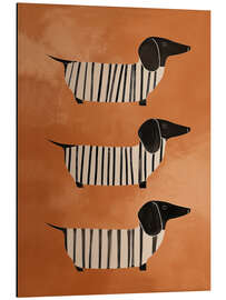 Alubild Gestreifte Dackel