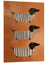 Hartschaumbild Gestreifte Dackel