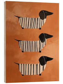 Holzbild Gestreifte Dackel