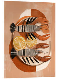 Acrylglasbild Zitrusfrüchte und Muscheln