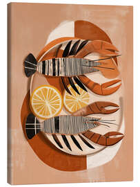 Leinwandbild Zitrusfrüchte und Muscheln