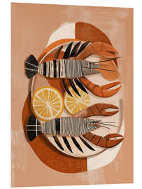 Hartschaumbild Zitrusfrüchte und Muscheln