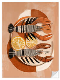 Wandsticker Zitrusfrüchte und Muscheln