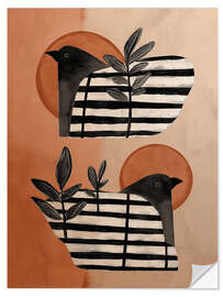 Wandsticker Vögel im Gleichgewicht