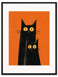 Gerahmter Kunstdruck Blick der Nachtkatzen - artill
