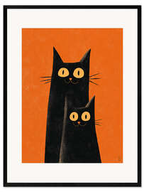 Gerahmter Kunstdruck Blick der Nachtkatzen