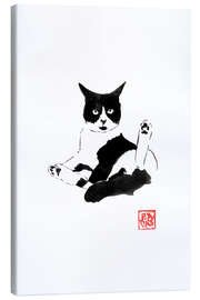 Leinwandbild Katze bei Fellpflege