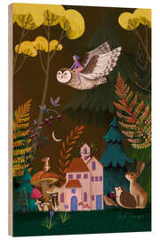 Holzbild Eulenflug - Mila Marquis