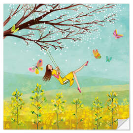Wandsticker Schaukeln im Frühling - Mila Marquis