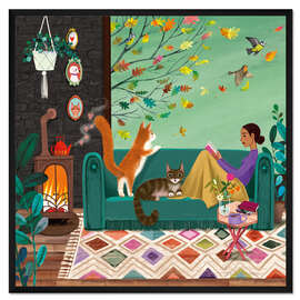 Gerahmter Kunstdruck Herbstwinde - Mila Marquis