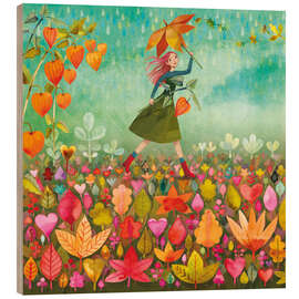 Holzbild Herbstliebe