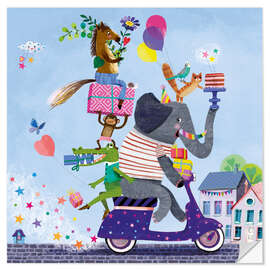 Wandsticker Partytiere