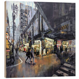 Holzbild Tokyo, wo Tradition und Moderne aufeinander treffen - Eduard Warkentin