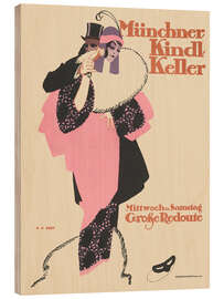 Holzbild Münchner Kindl Keller - Vintage Advertising Collection