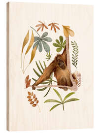 Holzbild Orang-Utan im Dschungel - Urchin Bay