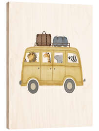 Holzbild Safari-Van-Leben