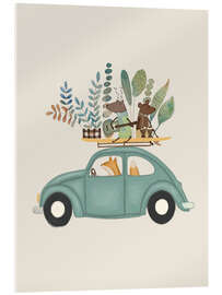 Acrylglasbild Verspielte musikalische Tiere auf Tournee