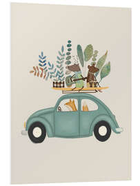 Hartschaumbild Verspielte musikalische Tiere auf Tournee