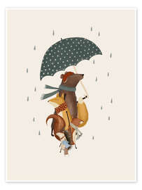 Wandbild Verspielte Tierfreunde - Urchin Bay