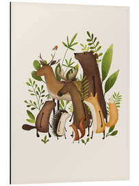Alubild Verspielte Waldtiere - Urchin Bay