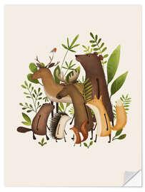 Wandsticker Verspielte Waldtiere - Urchin Bay