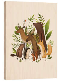 Holzbild Verspielte Waldtiere - Urchin Bay