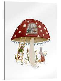 Gallery Print Hasenfamilie im Fliegenpilzhaus