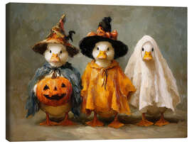 Leinwandbild Halloween Süße Enten in Kostümen - TAlex