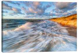 Leinwandbild Ostseewellen treffen auf die Dünen - Moqui, Daniela Beyer