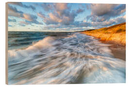 Stampa su legno Baltic Sea waves hit the dunes - Moqui, Daniela Beyer