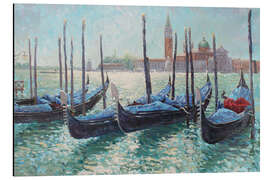 Alubild Gondeln in Venedig - Paul Simmons