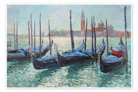 Wandbild Gondeln in Venedig - Paul Simmons