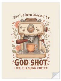 Sticker mural Life Changing Coffee - God Shot - Tori Taika