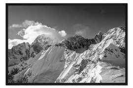 Gerahmter Kunstdruck Bergwelt am Mont Blanc