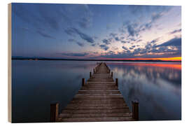 Stampa su legno Sunset at Lake Starnberg - Achim Thomae