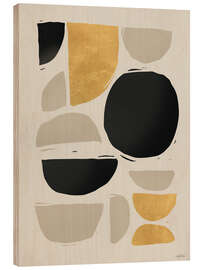 Holzbild Goldener Kontrast