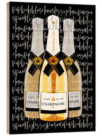 Holzbild Champagne love