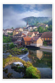 Poster Dorf am Fluss - Jens Sieckmann